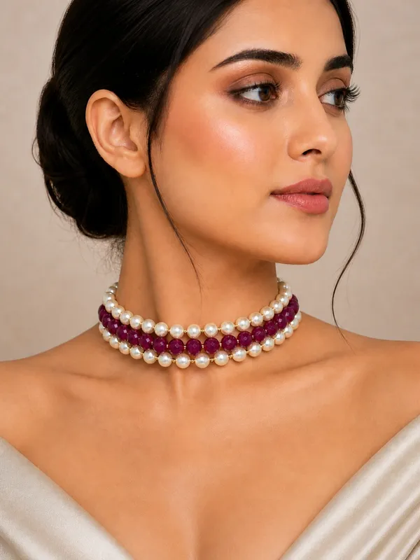 Ruby_Pearl_Statement_Choker_Necklace