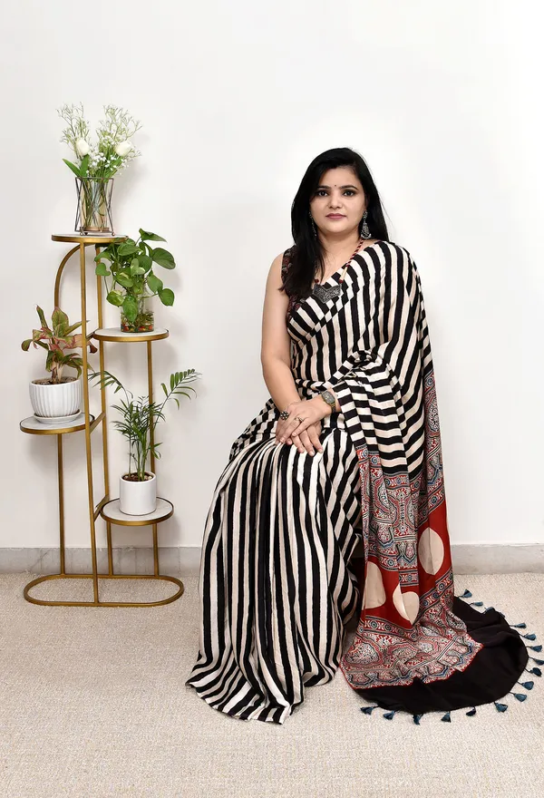 Ajrakh_Handblock_Modal_Silk_Saree