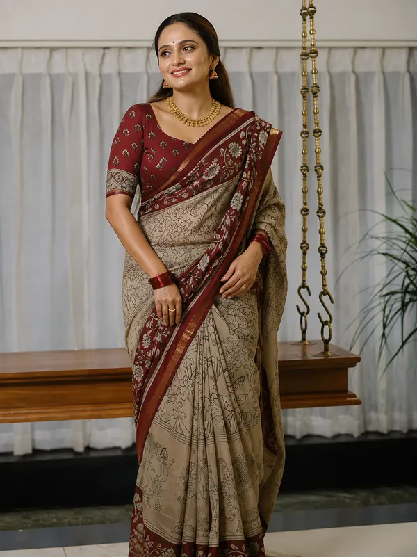 Traditional_Kalamkari_Prints_Mull_Cotton_Saree