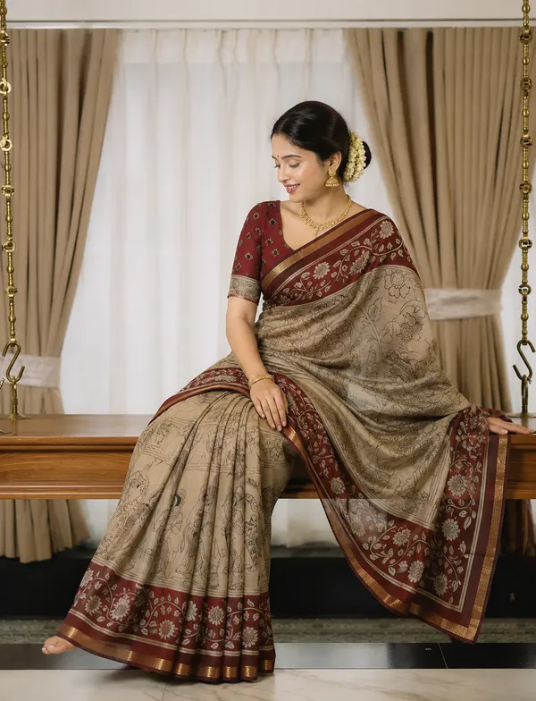 Traditional_Kalamkari_Prints_Mull_Cotton_Saree