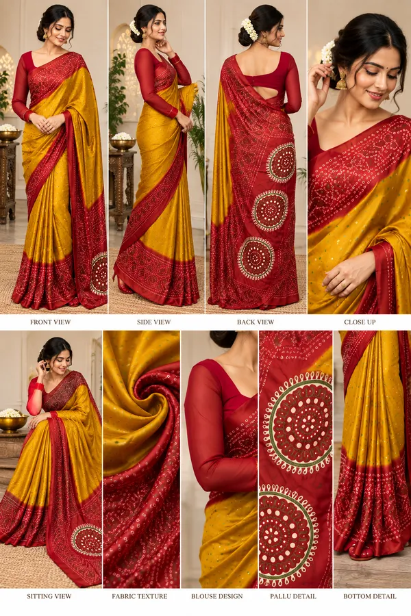 MUSTARD_AND_RED_MODAL_SILK__JAIPURI_BANADHANI_SAREE