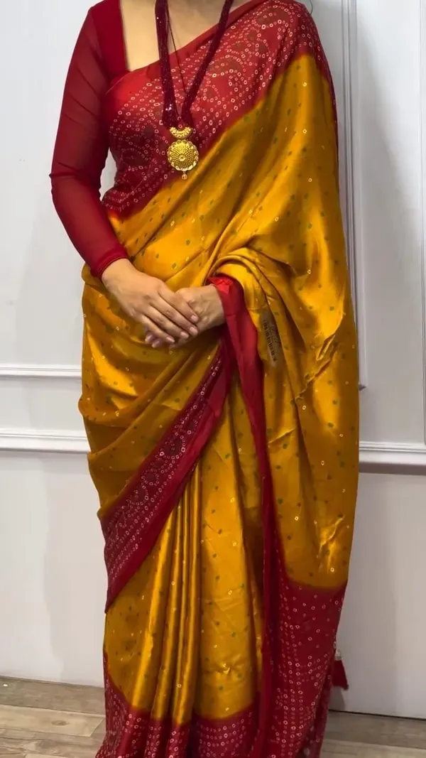 MUSTARD_AND_RED_MODAL_SILK__JAIPURI_BANADHANI_SAREE