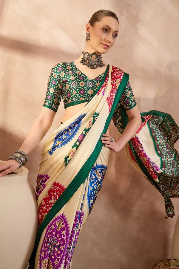 New_Semi_Green_Gajji_Bandhej_New_Super_Lagdi_Pure_Gajji_Soft_Silk_Saree