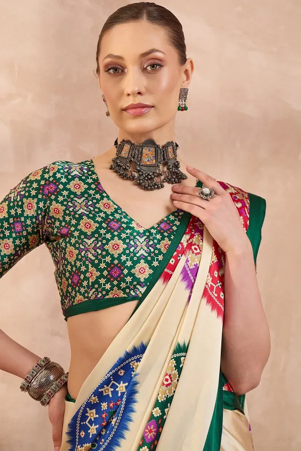 New_Semi_Green_Gajji_Bandhej_New_Super_Lagdi_Pure_Gajji_Soft_Silk_Saree