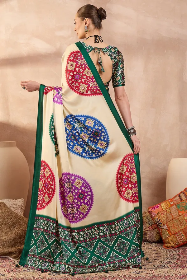 New_Semi_Green_Gajji_Bandhej_New_Super_Lagdi_Pure_Gajji_Soft_Silk_Saree