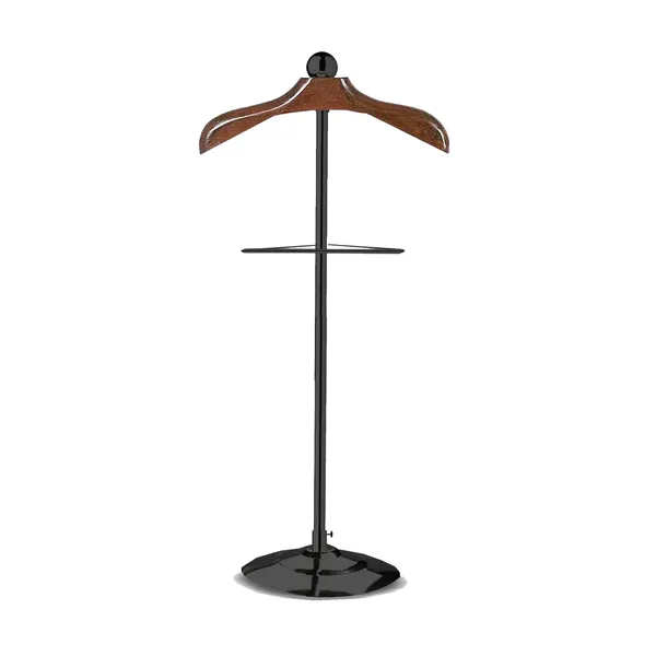 Black_Stainless_Steel_And_Wood_Premium_Coat_Rack_For_Wardrobe