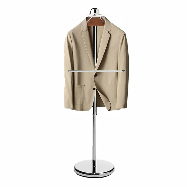 Chrome_Silver_Stainless_Steel_And_Wood_Premium_Coat_Rack_For_Wardrobe