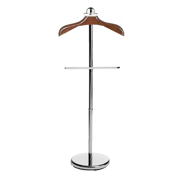 Chrome_Silver_Stainless_Steel_And_Wood_Premium_Coat_Rack_For_Wardrobe