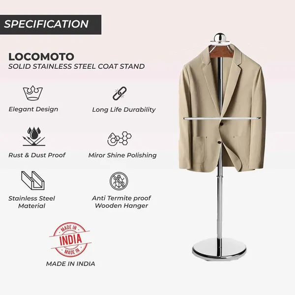 Chrome_Silver_Stainless_Steel_And_Wood_Premium_Coat_Rack_For_Wardrobe
