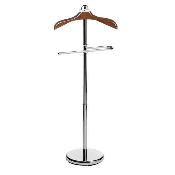 Chrome_Silver_Stainless_Steel_And_Wood_Premium_Coat_Rack_For_Wardrobe