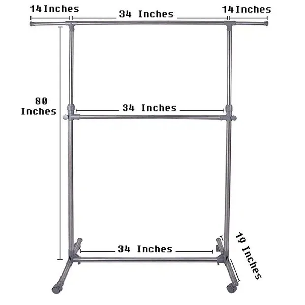 Chrome_Silver_Plastic_And_Wood_Premium_Garment_Stand_For_Wardrobe