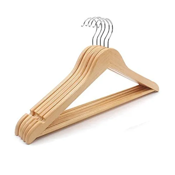 Teak_Wood_Premium_Hanger_For_Wardrobe_(PACK_OF_6)