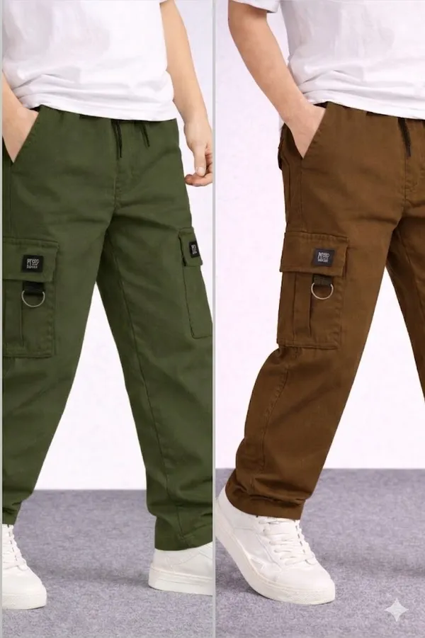 Woxaa_Boys_&_Girls_Cargo_Pants_Pack_of_2