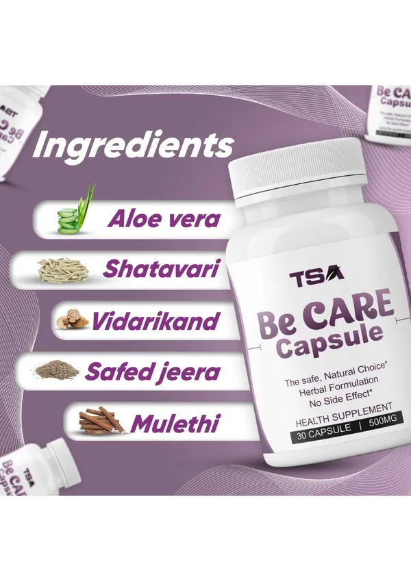 Be_Care_Breast_Capsule_&_Oil_-_Herbal_Health_Supplement_With_Aloe_Vera,_Shatavari_&_Vidarikand_(30_Capsules,_50ml)