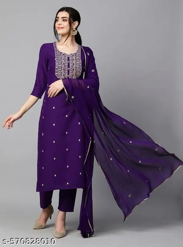 Purple_Cotton_Premium_Kurta_Set_For_Women