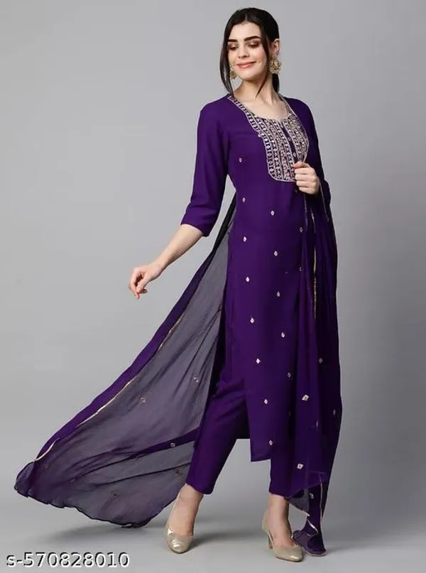 Purple_Cotton_Premium_Kurta_Set_For_Women