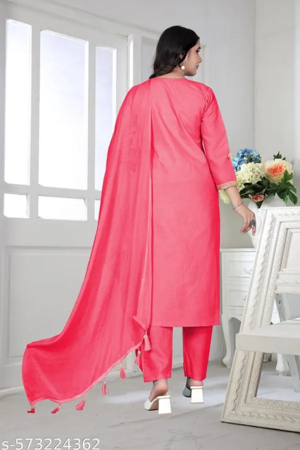 Pink_Cotton_Premium_Kurta_Set_For_Women