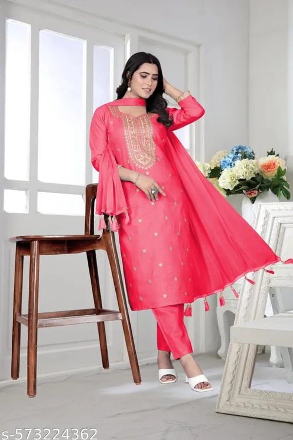 Pink_Cotton_Premium_Kurta_Set_For_Women
