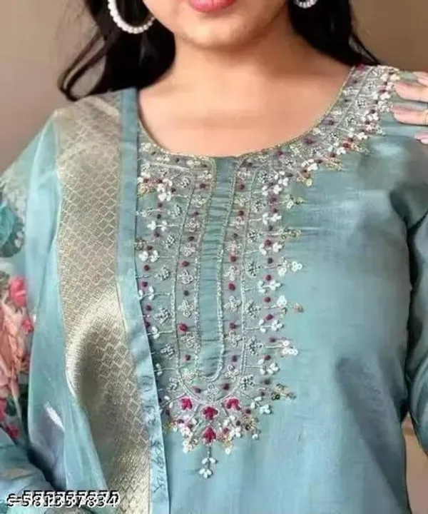pastel_teal_Cotton_Premium_Kurta_Set_For_Women