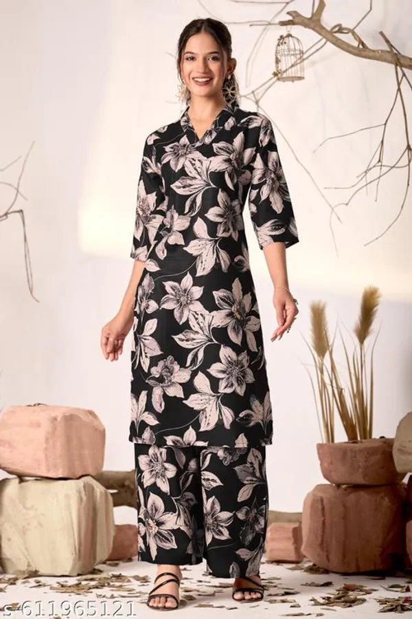 Black_Rayon_Cotton_Premium_Kurta_Set_For_Women