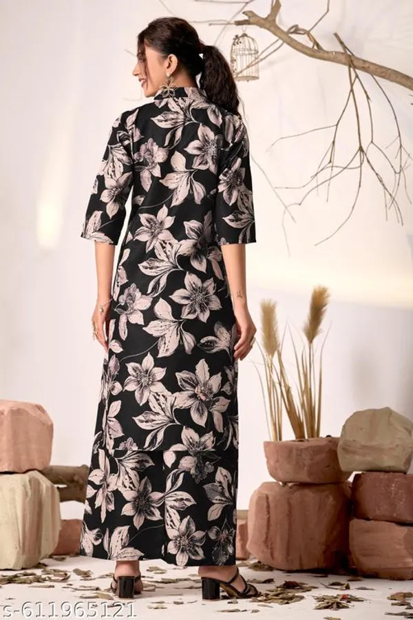 Black_Rayon_Cotton_Premium_Kurta_Set_For_Women