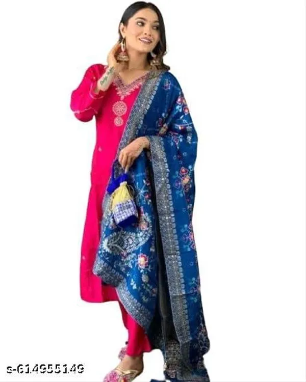Pink_Cotton_Premium_Kurta_Set_For_Women