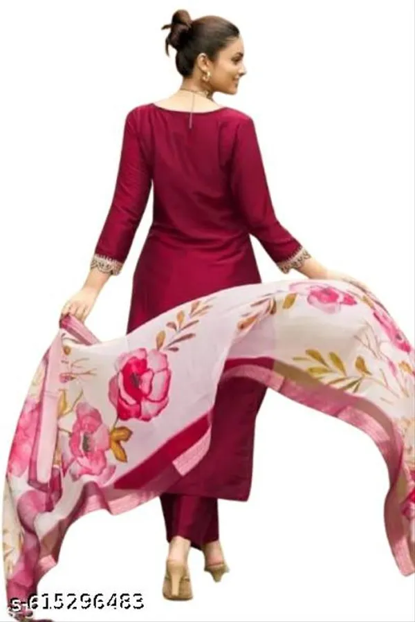 Red_Cotton_Premium_Kurta_Set_For_Women