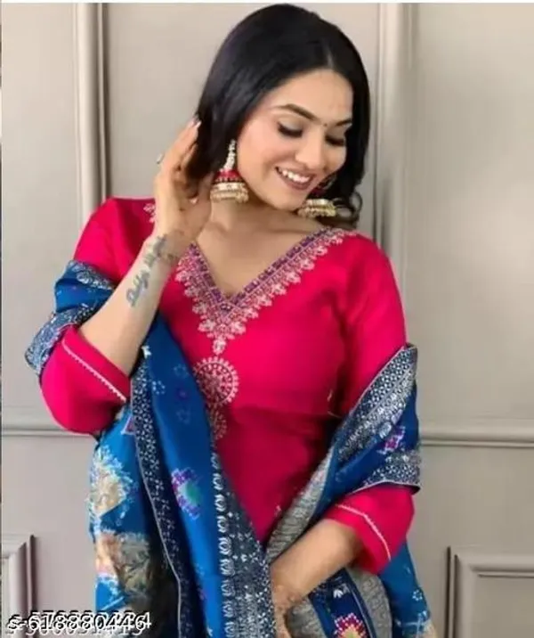 Pink_Cotton_Premium_Kurta_Set_For_Women
