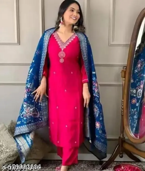 Pink_Cotton_Premium_Kurta_Set_For_Women