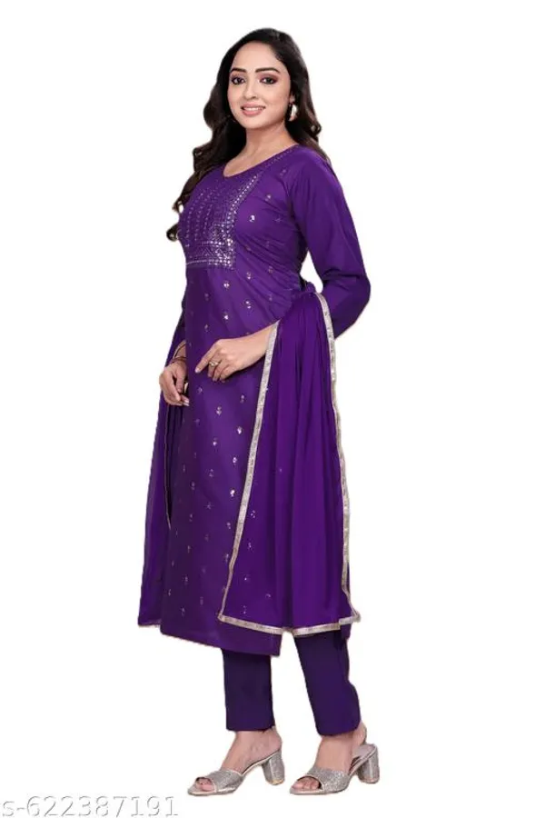 Purple_Cotton_Premium_Kurta_Set_For_Women