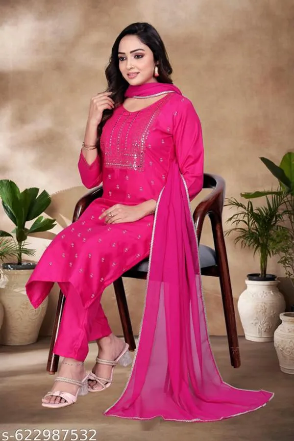 Pink_Cotton_Premium_Kurta_Set_For_Women