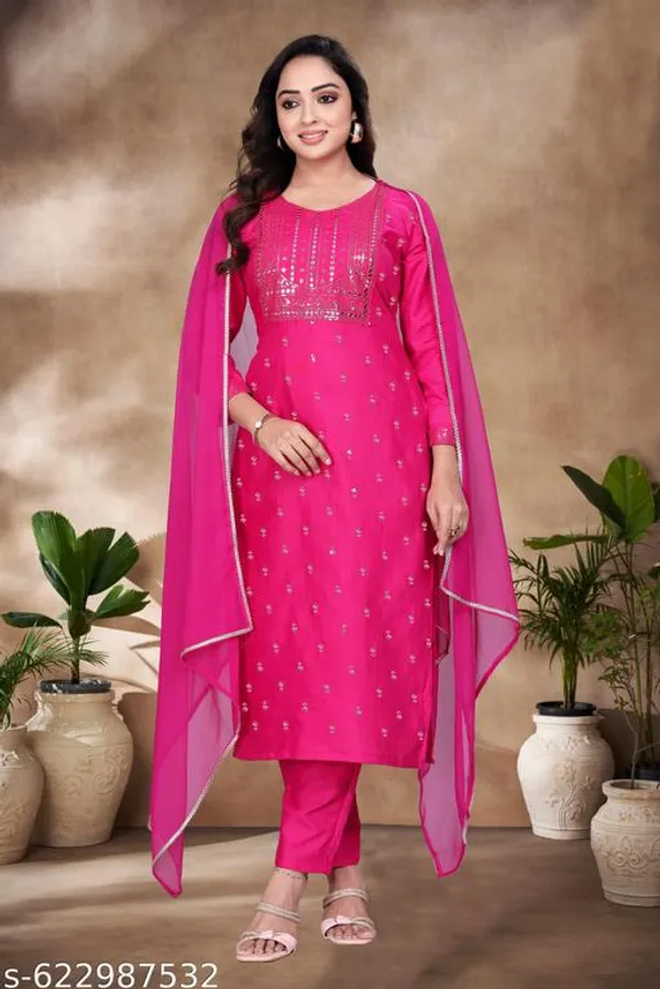 Pink_Cotton_Premium_Kurta_Set_For_Women
