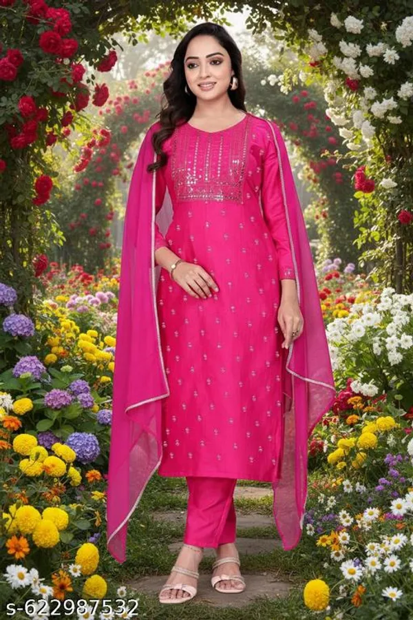 Pink_Cotton_Premium_Kurta_Set_For_Women