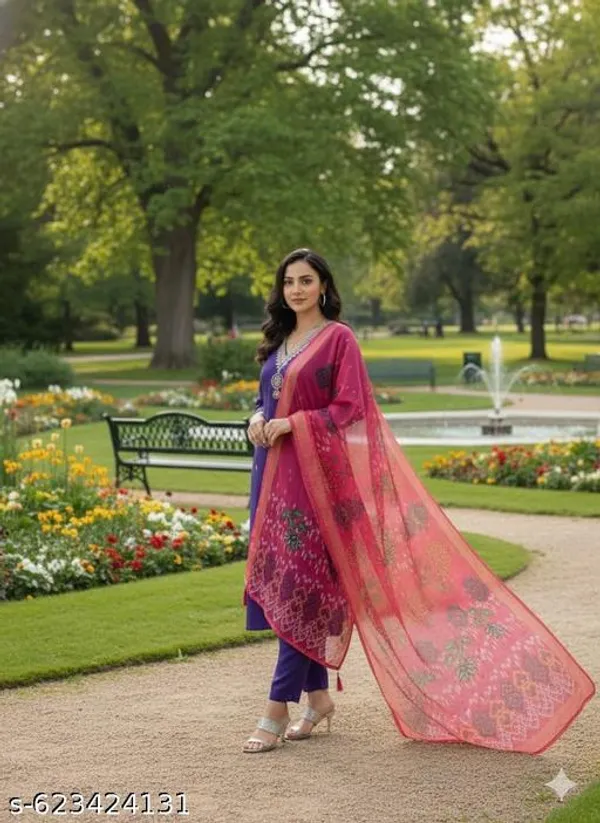 Purple_Cotton_Premium_Kurta_Set_For_Women