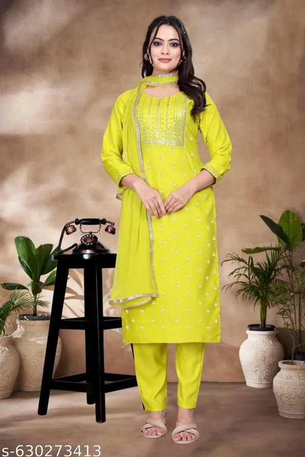 Yellow_Cotton_Premium_Kurta_Set_For_Women