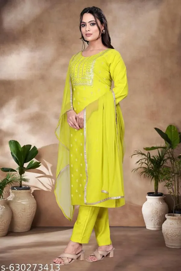 Yellow_Cotton_Premium_Kurta_Set_For_Women