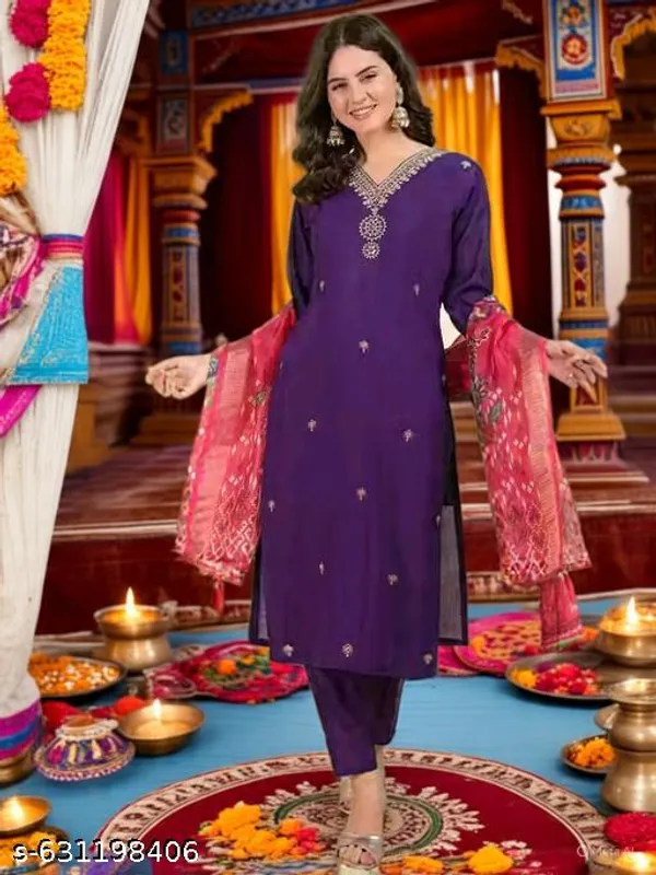 Purple_Cotton_Premium_Kurta_Set_For_Women