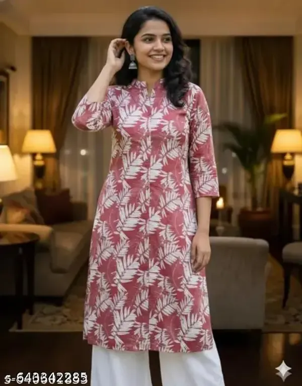 Pink_Cotton_Premium_Kurta_Set_For_Women