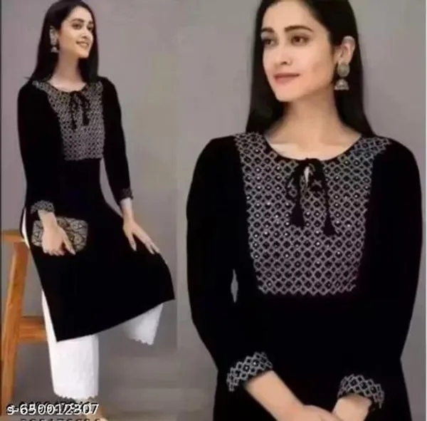 Black_Cotton_Premium_Kurta_Set_For_Women