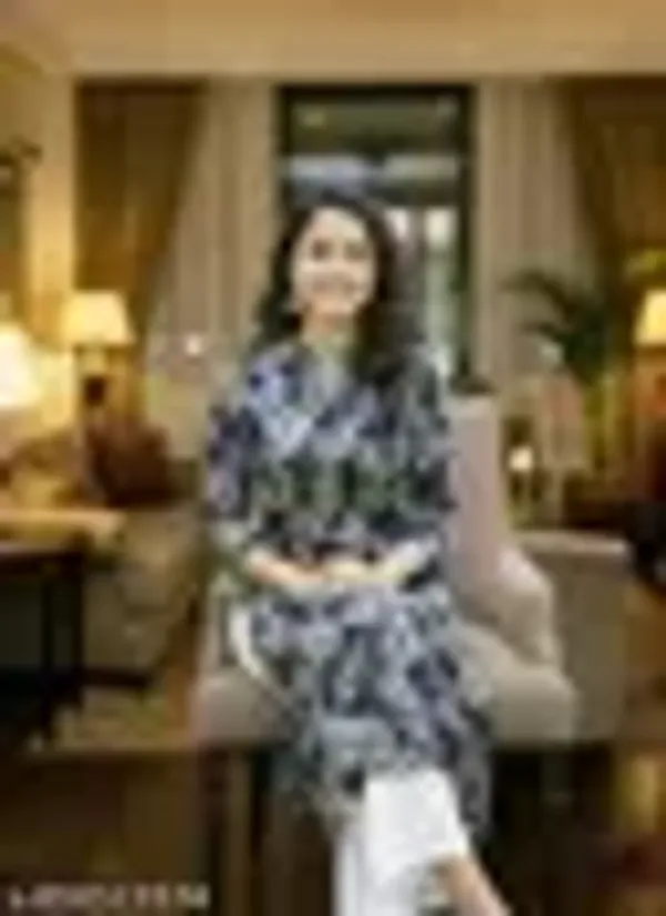 Navy_Blue_Cotton_Premium_Kurta_Set_For_Women