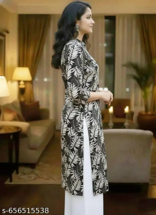 Black_And_White_Cotton_Premium_Kurta_Set_For_Women