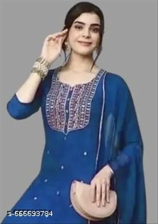 Blue_Cotton_Premium_Kurta_Set_For_Women