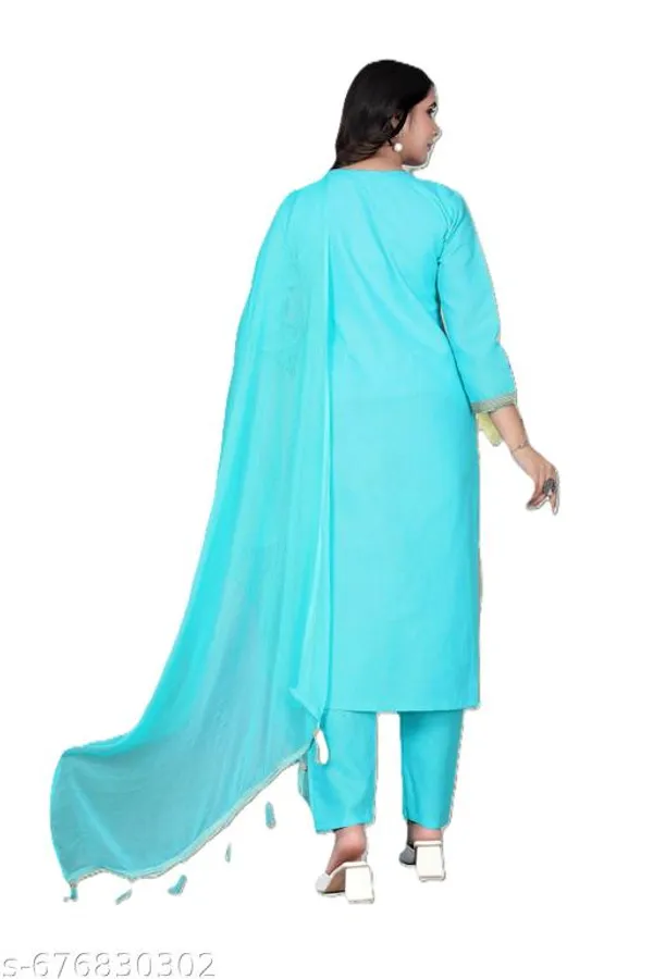 Sky_Blue_Cotton_Premium_Kurta_Set_For_Women