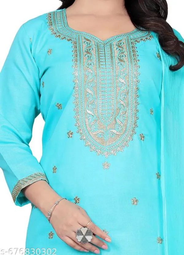 Sky_Blue_Cotton_Premium_Kurta_Set_For_Women