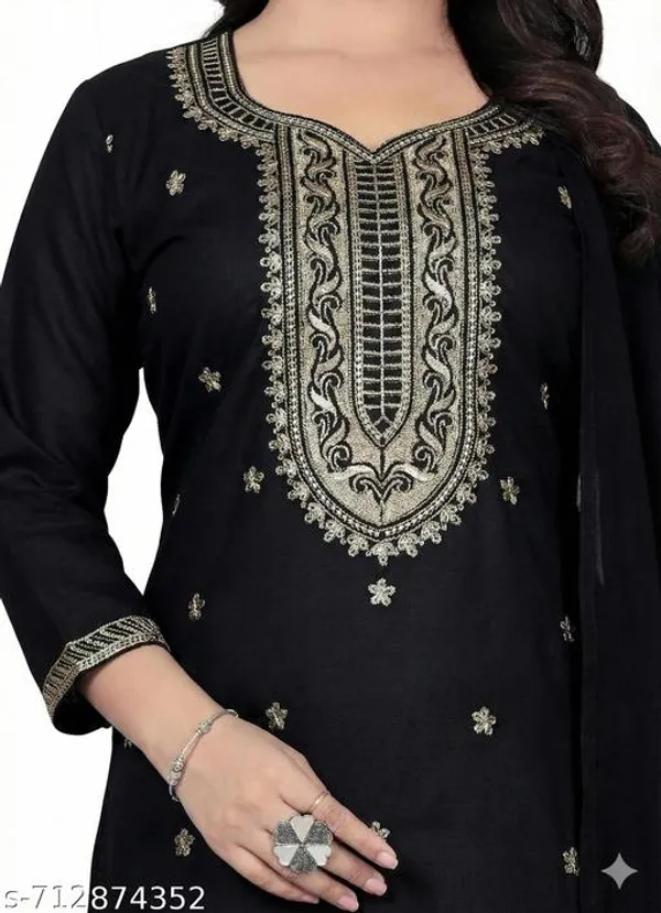Black_Cotton_Premium_Kurta_Set_For_Women