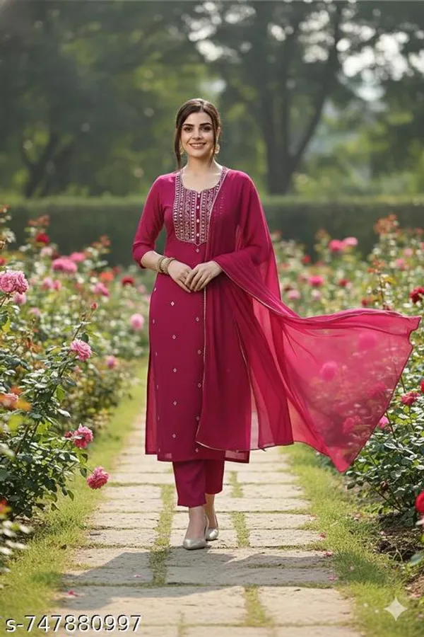 Pink_Cotton_Premium_Kurta_Set_For_Women