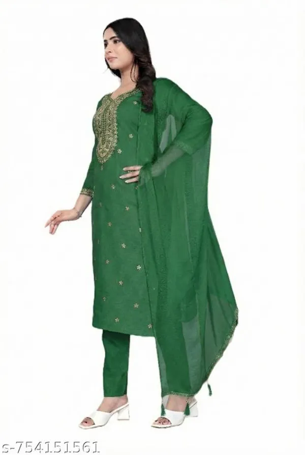 Green_Cotton_Premium_Kurta_Set_For_Women