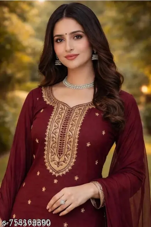 Maroon_Cotton_Premium_Kurta_Set_For_Women