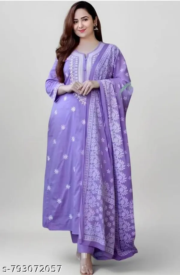 Lavender_Cotton_Premium_Kurta_Set_For_Women