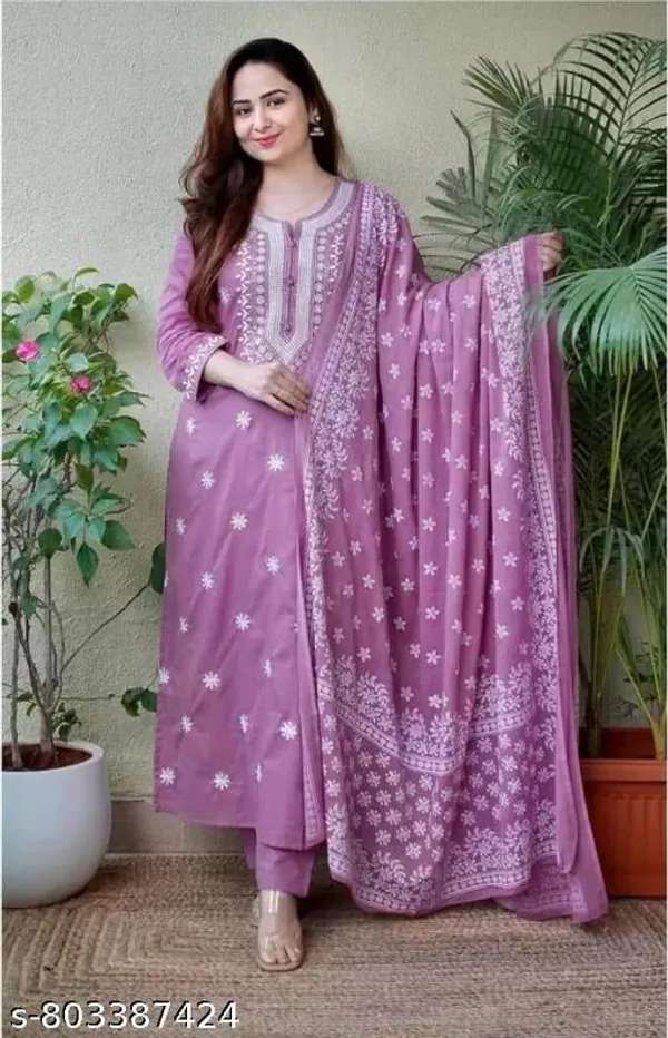 Purple_Cotton_Premium_Kurta_Set_For_Women